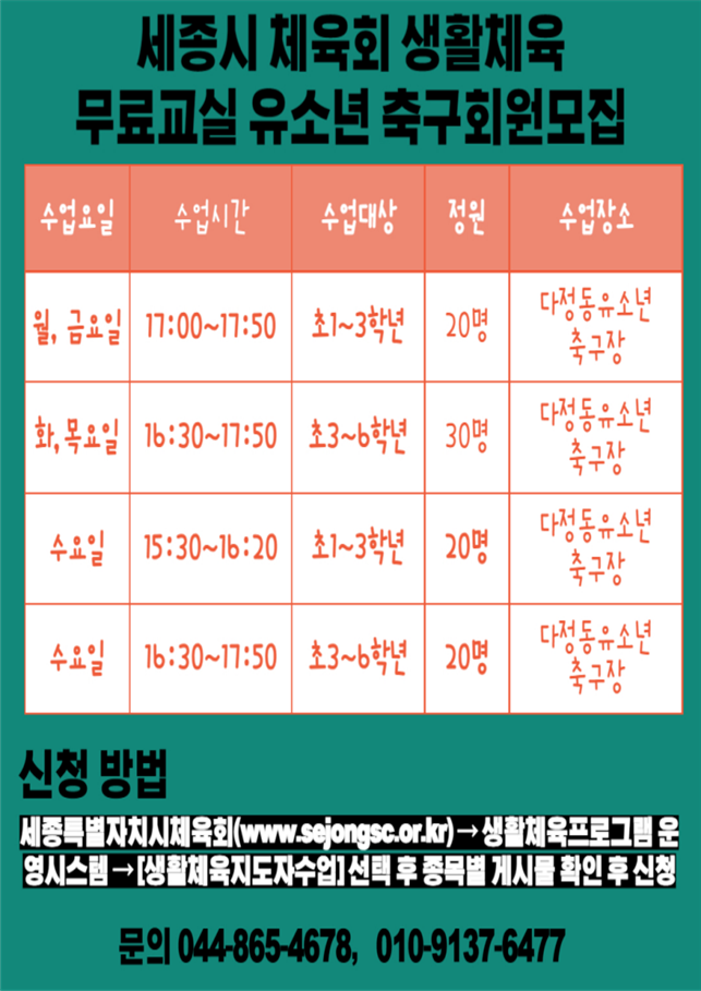 2024년 상반기 유소년 축구(3~6학년) 수요일,  고학년반